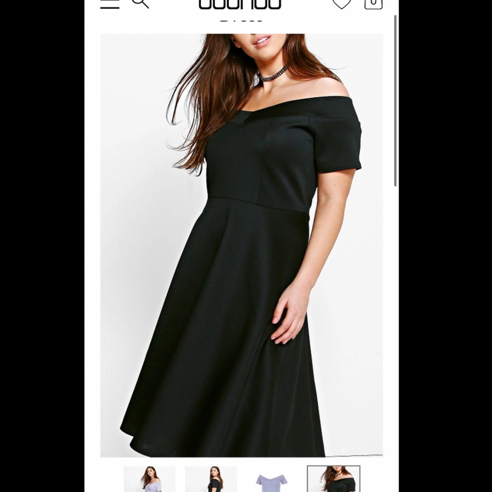 Boohoo Skater Dress - Midi Off Shoulder